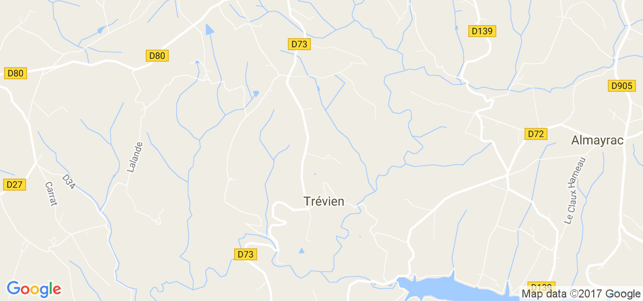 map de la ville de Trévien