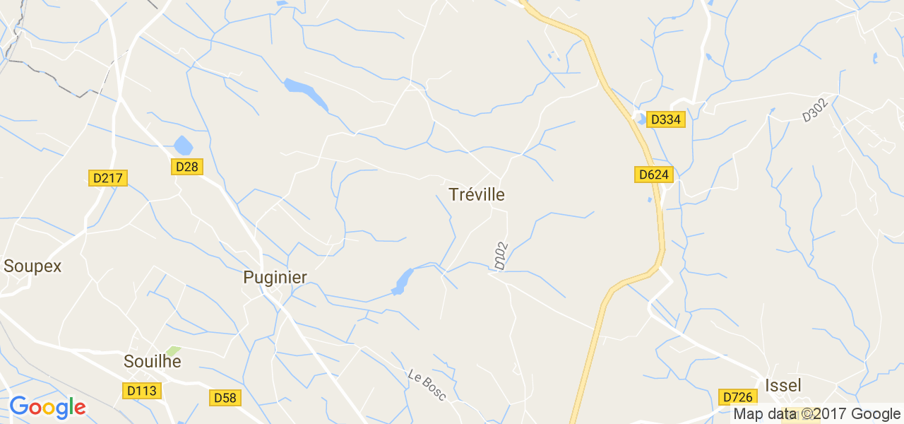 map de la ville de Tréville