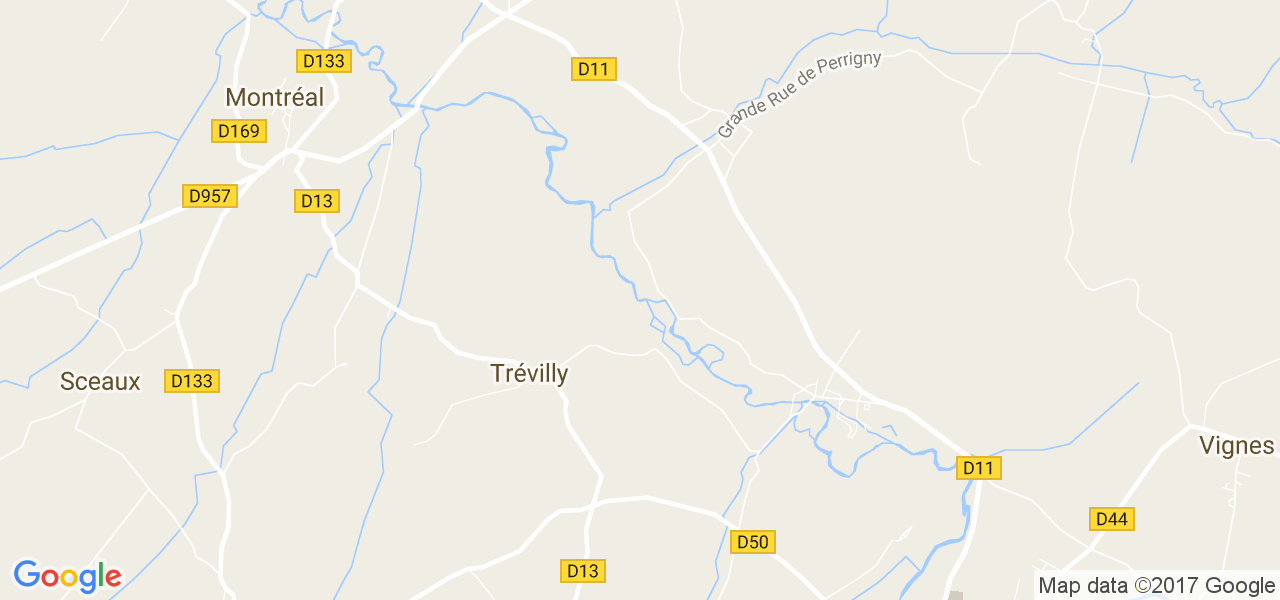 map de la ville de Trévilly