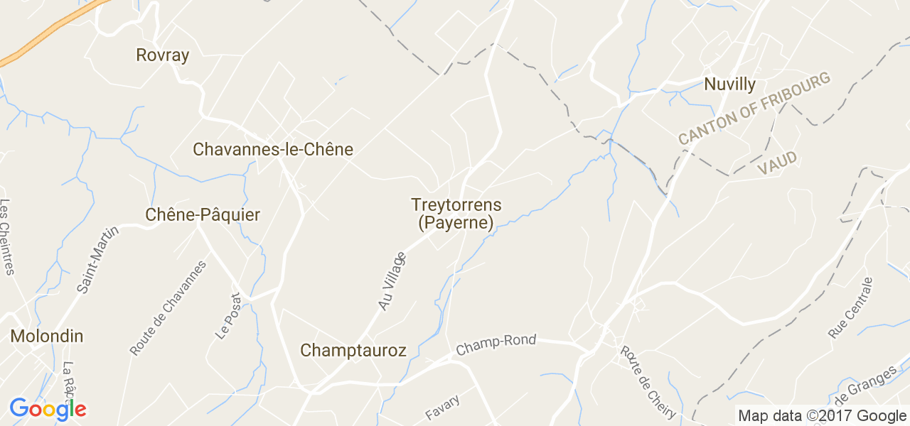 map de la ville de Treytorrens (Payerne)