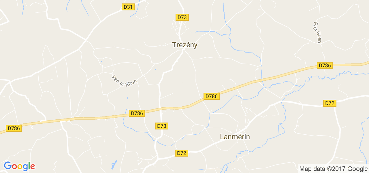 map de la ville de Trézény