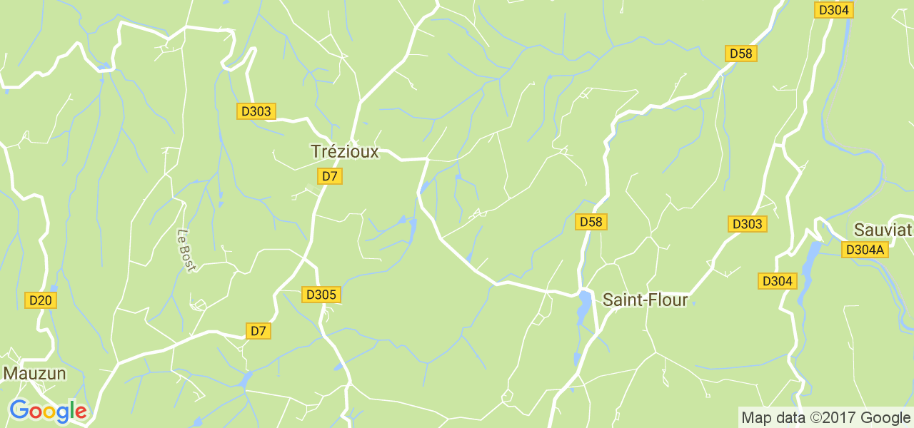 map de la ville de Trézioux