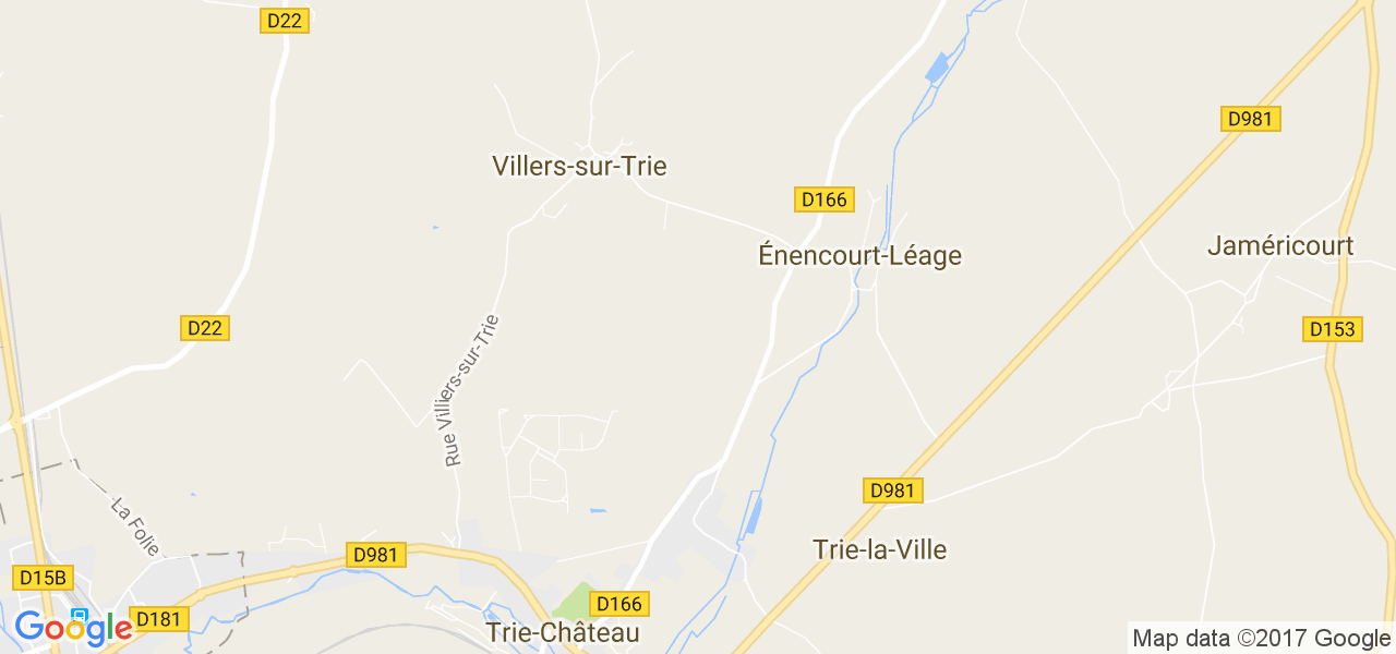 map de la ville de Trie-la-Ville