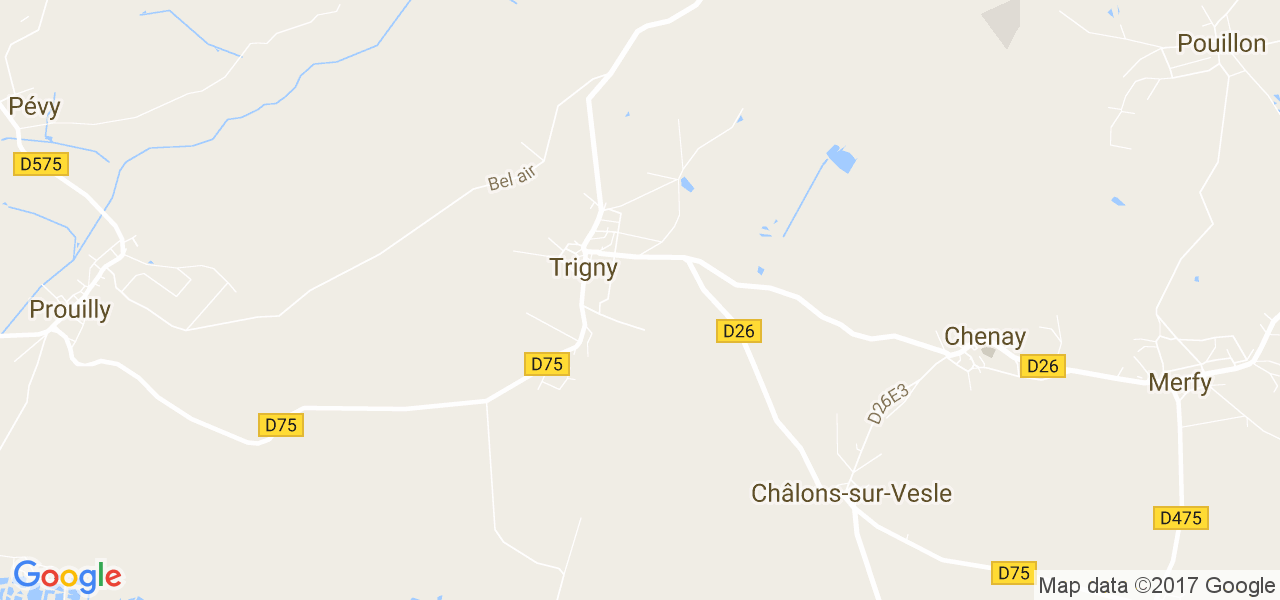 map de la ville de Trigny