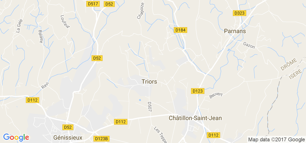 map de la ville de Triors