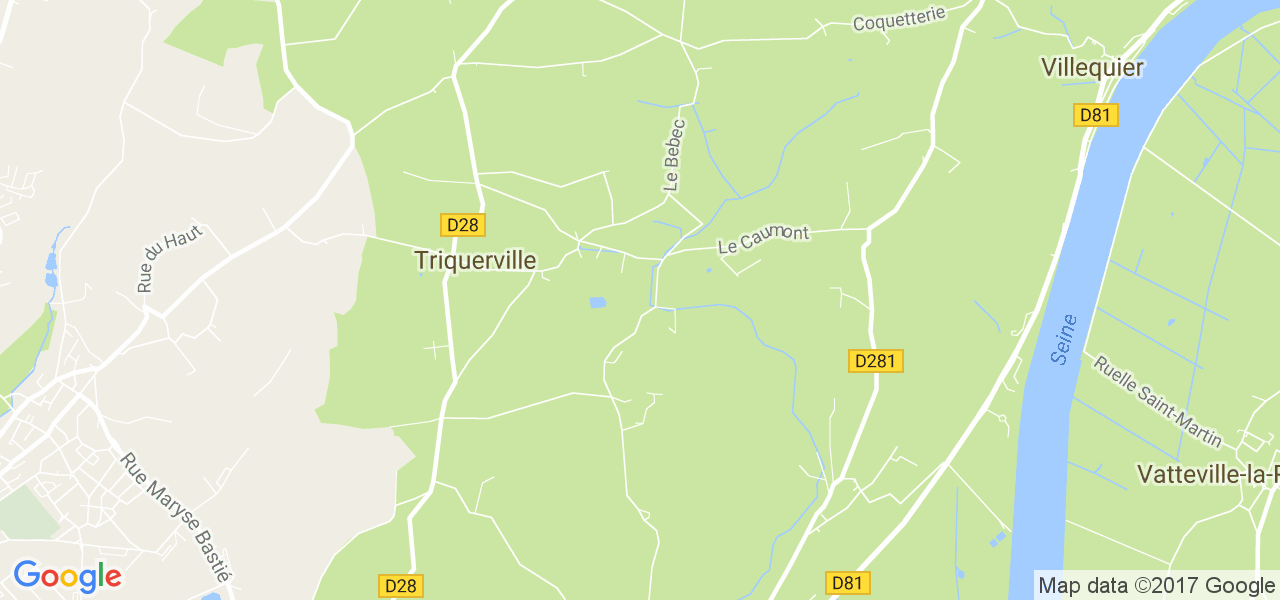 map de la ville de Triquerville