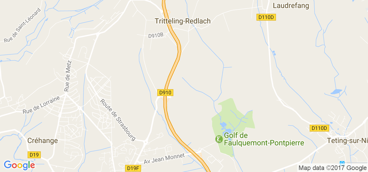 map de la ville de Tritteling-Redlach