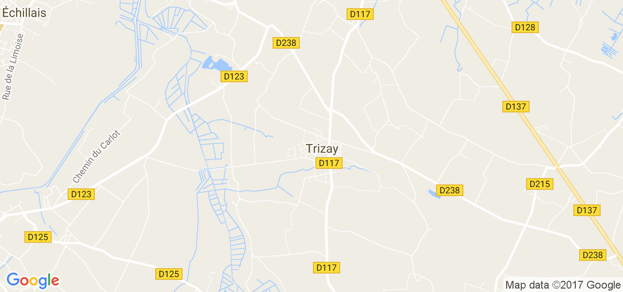 map de la ville de Trizay