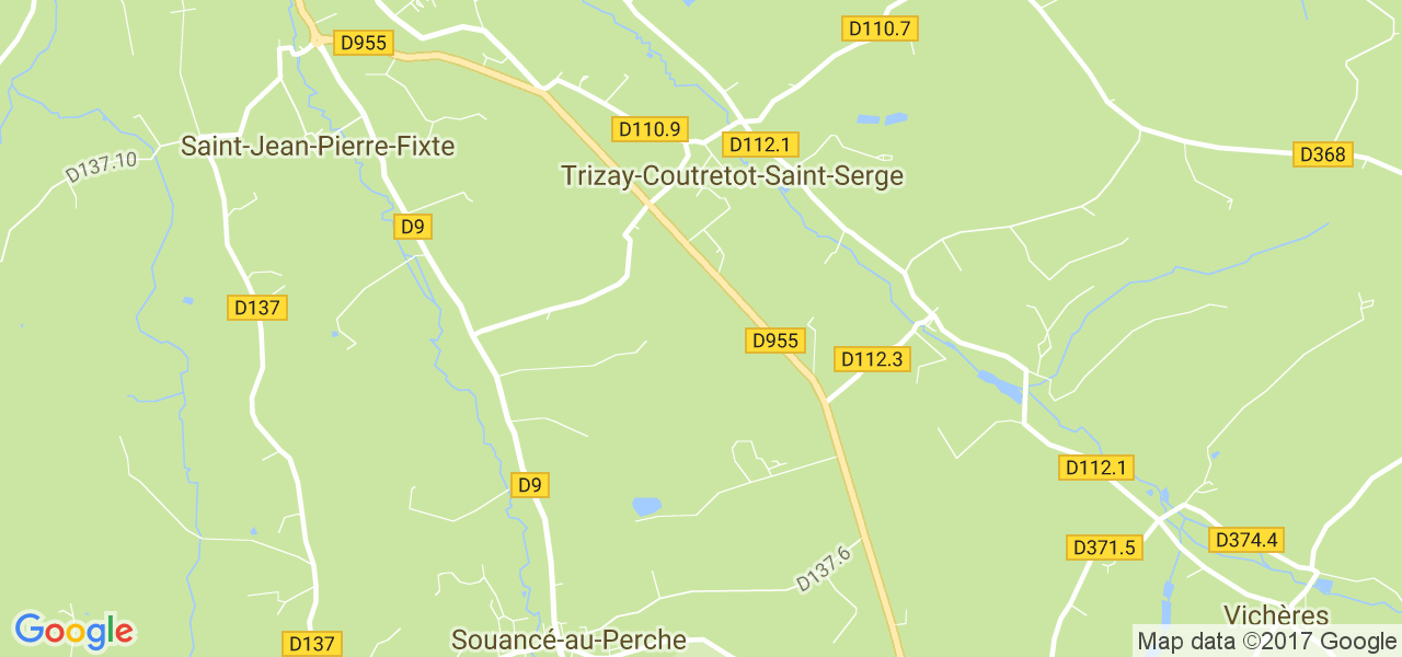 map de la ville de Trizay-Coutretot-Saint-Serge