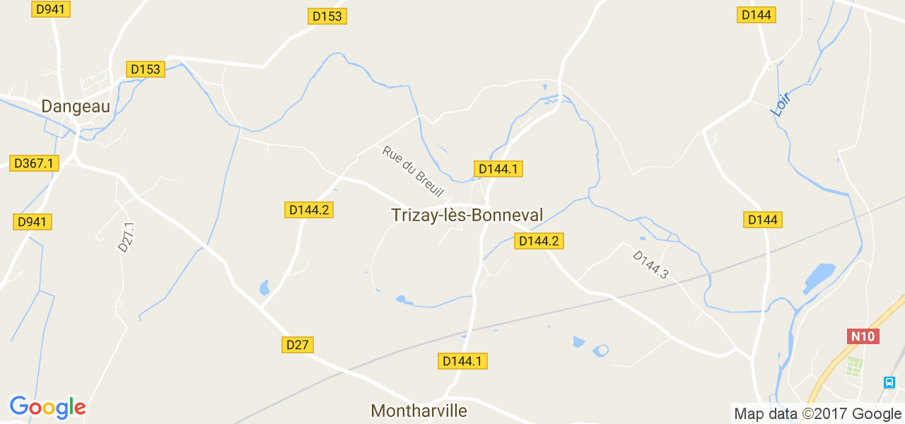 map de la ville de Trizay-lès-Bonneval