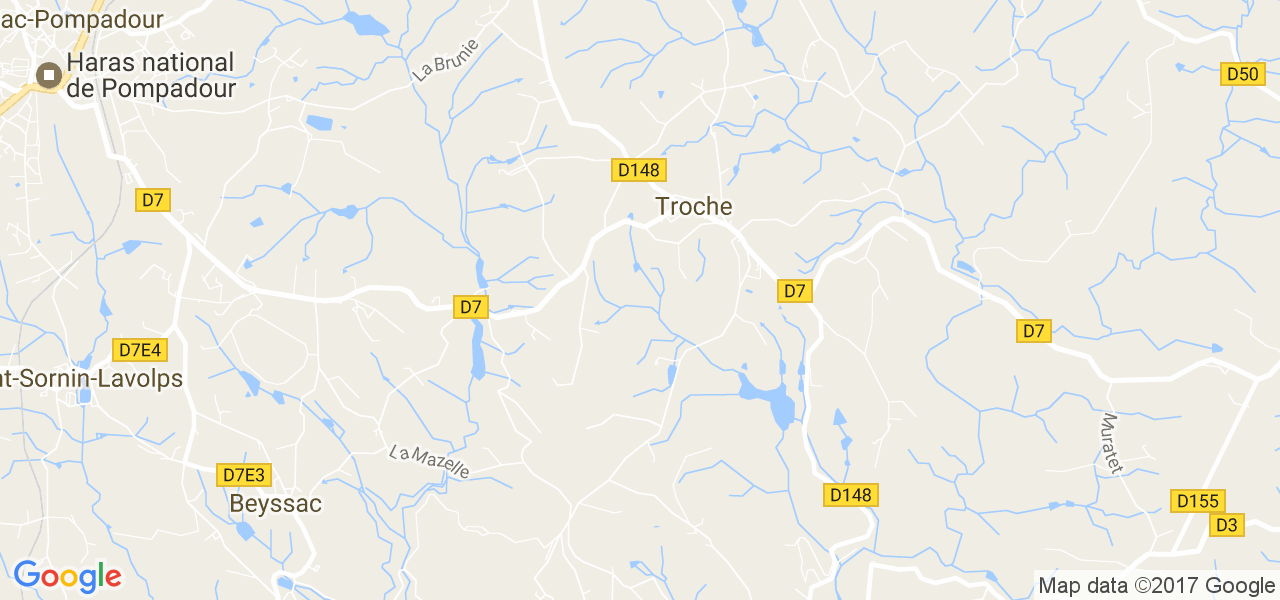 map de la ville de Troche