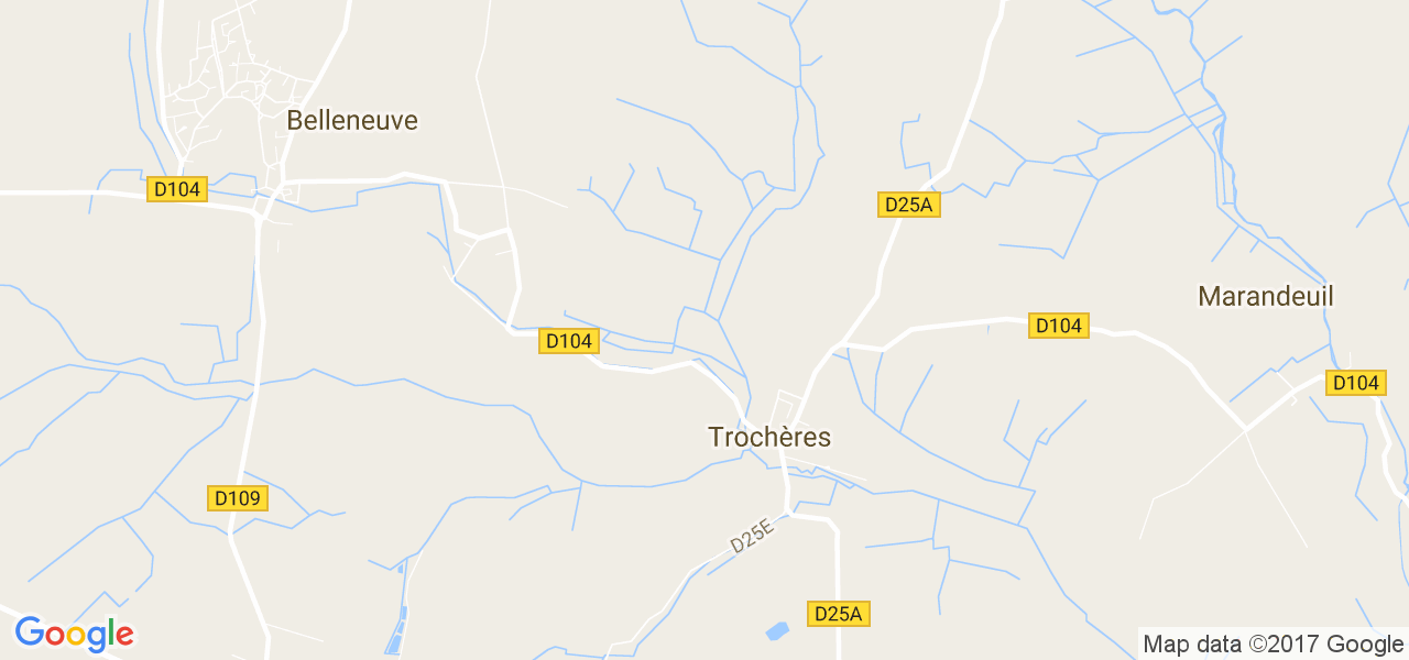 map de la ville de Trochères