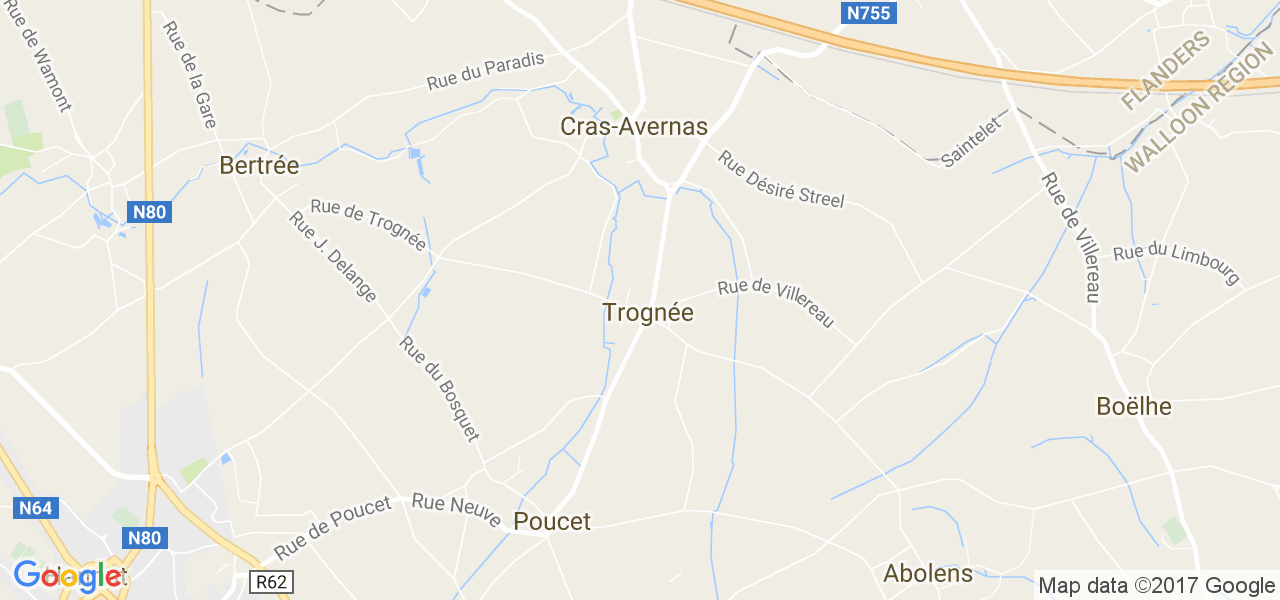 map de la ville de Trognée