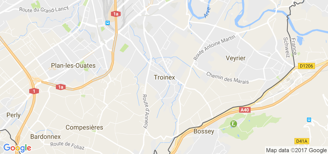 map de la ville de Troinex