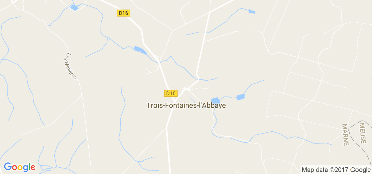 map de la ville de Trois-Fontaines-l'Abbaye