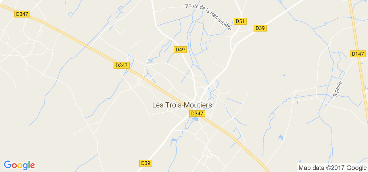 map de la ville de Trois-Moutiers