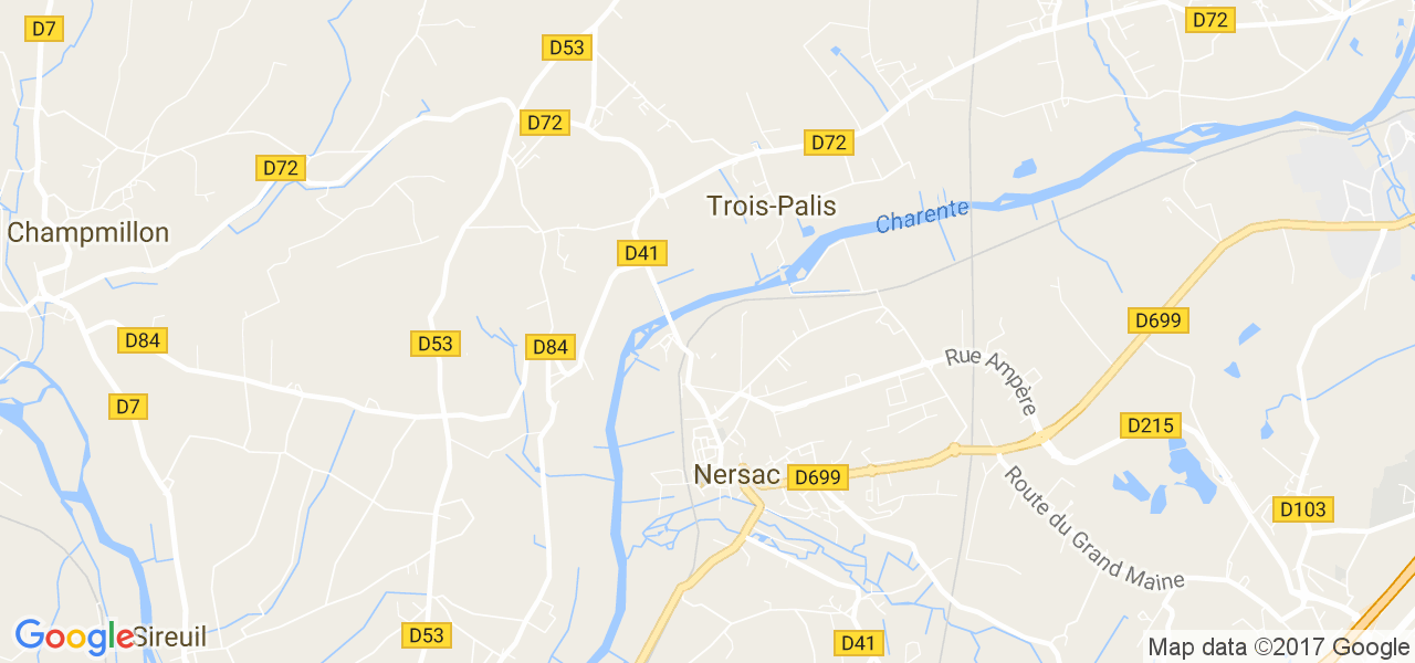 map de la ville de Trois-Palis