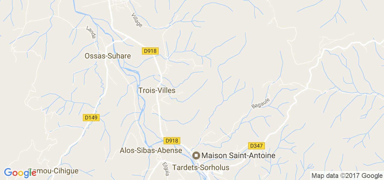 map de la ville de Trois-Villes