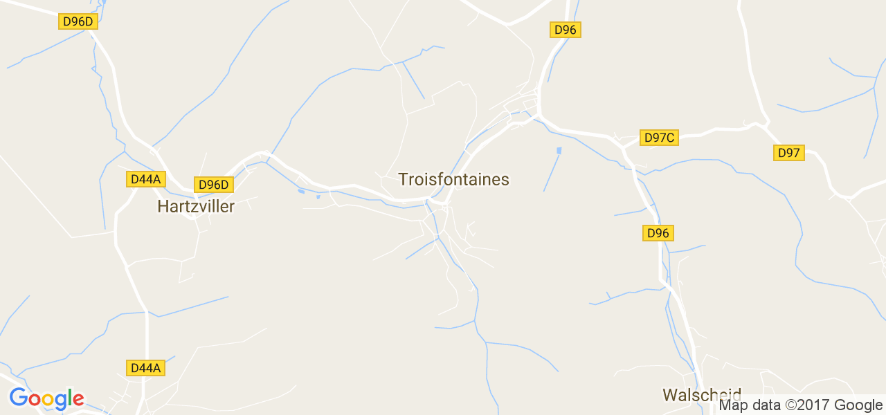 map de la ville de Troisfontaines