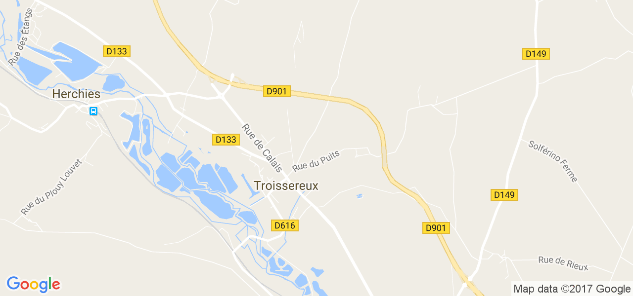 map de la ville de Troissereux