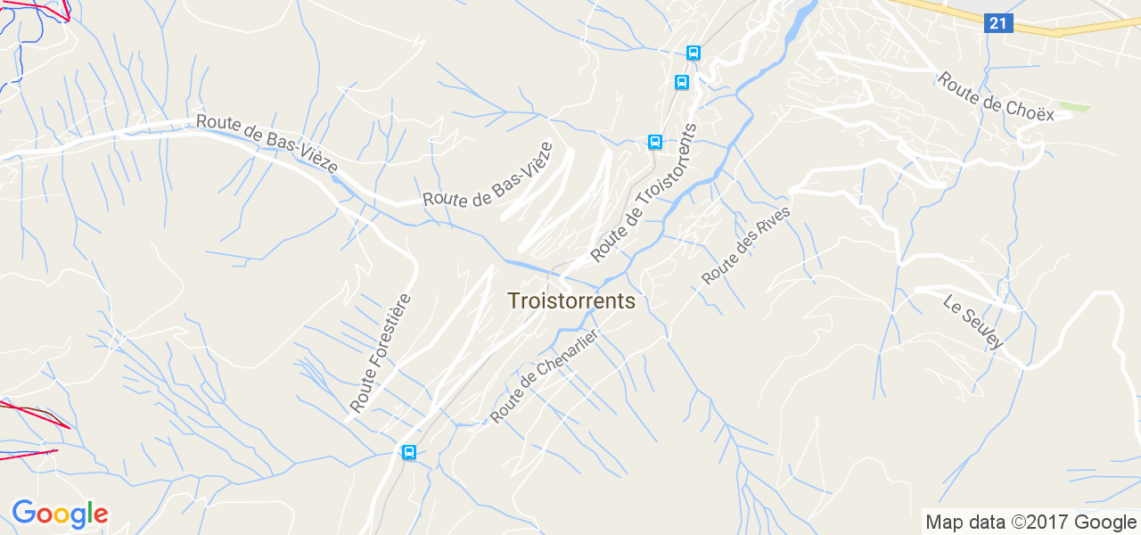 map de la ville de Troistorrents