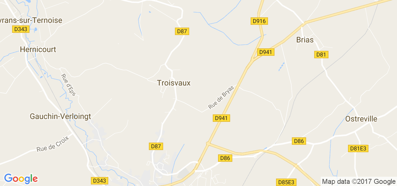 map de la ville de Troisvaux