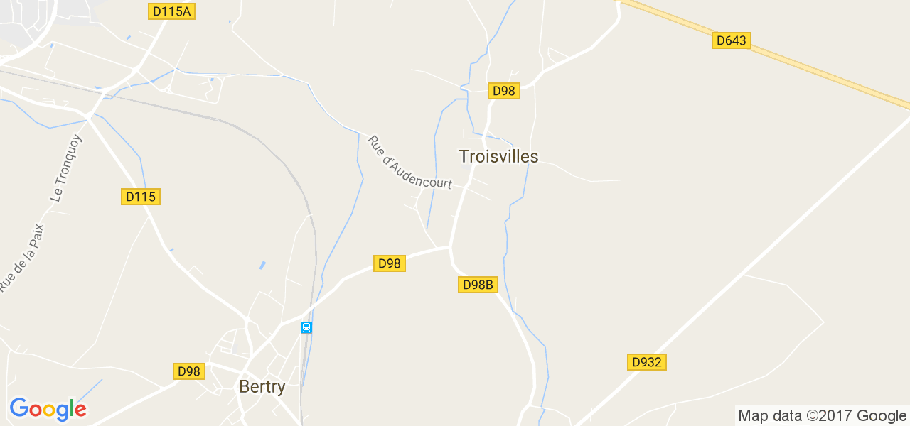 map de la ville de Troisvilles