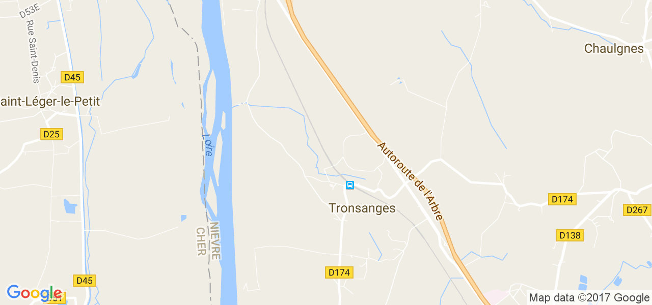 map de la ville de Tronsanges