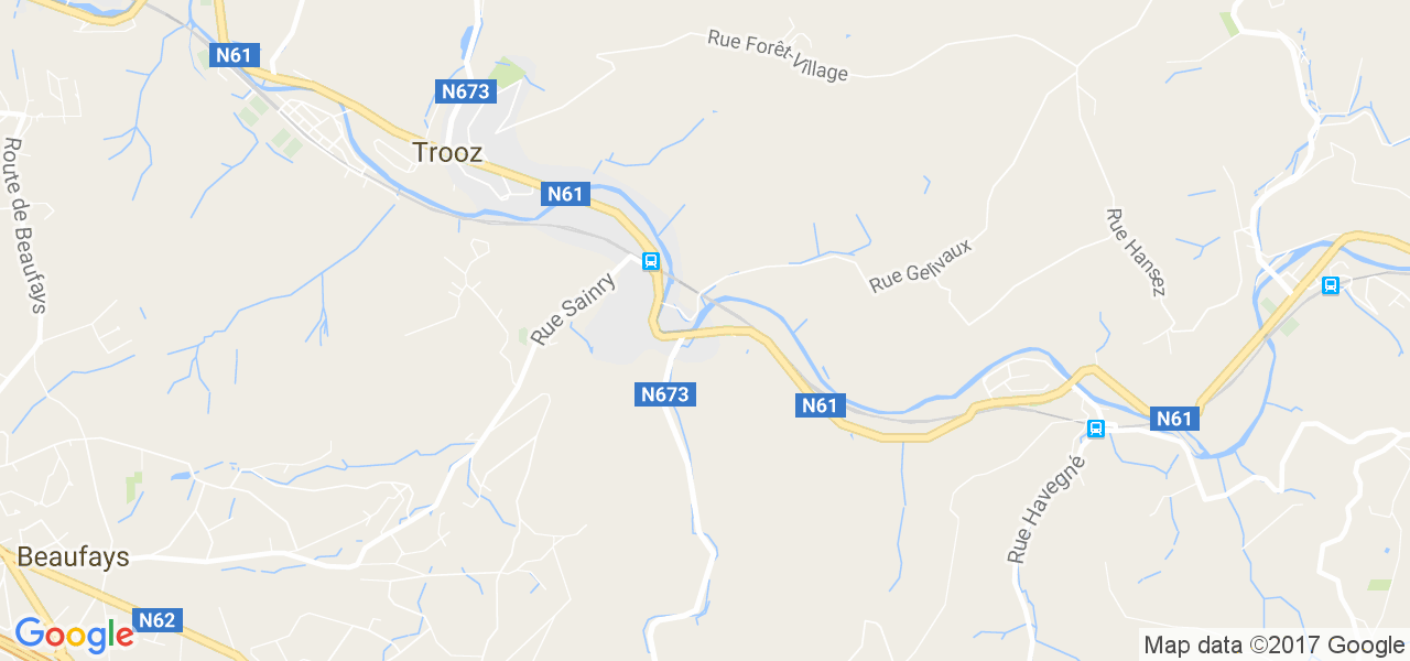 map de la ville de Trooz