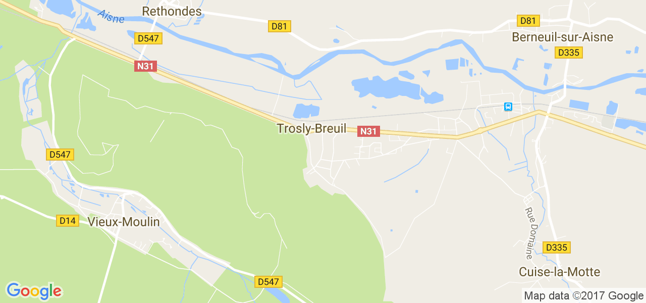 map de la ville de Trosly-Breuil