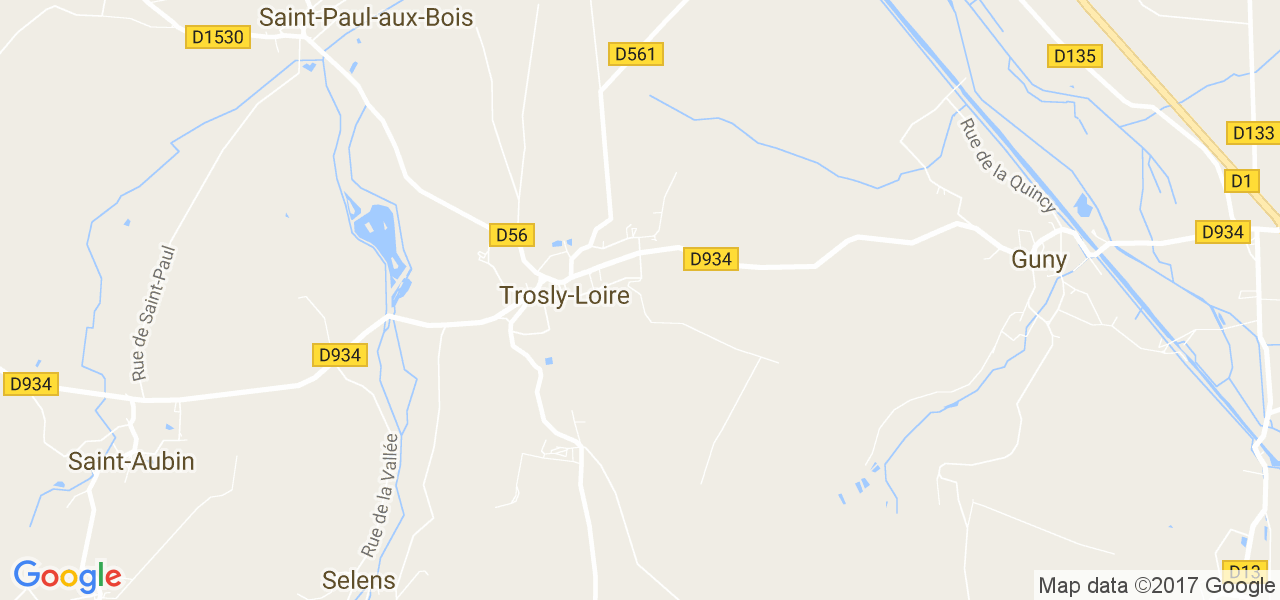 map de la ville de Trosly-Loire