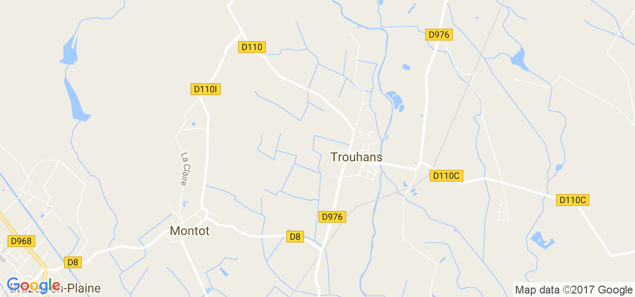 map de la ville de Trouhans