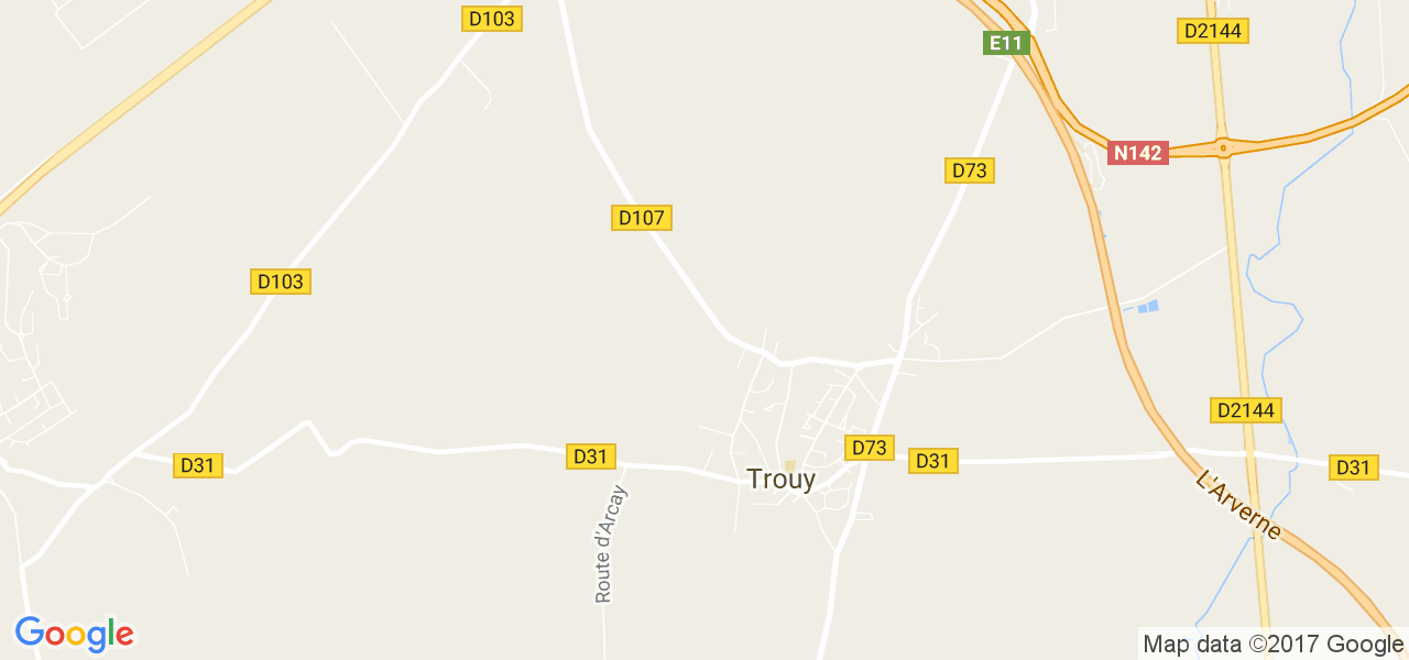 map de la ville de Trouy