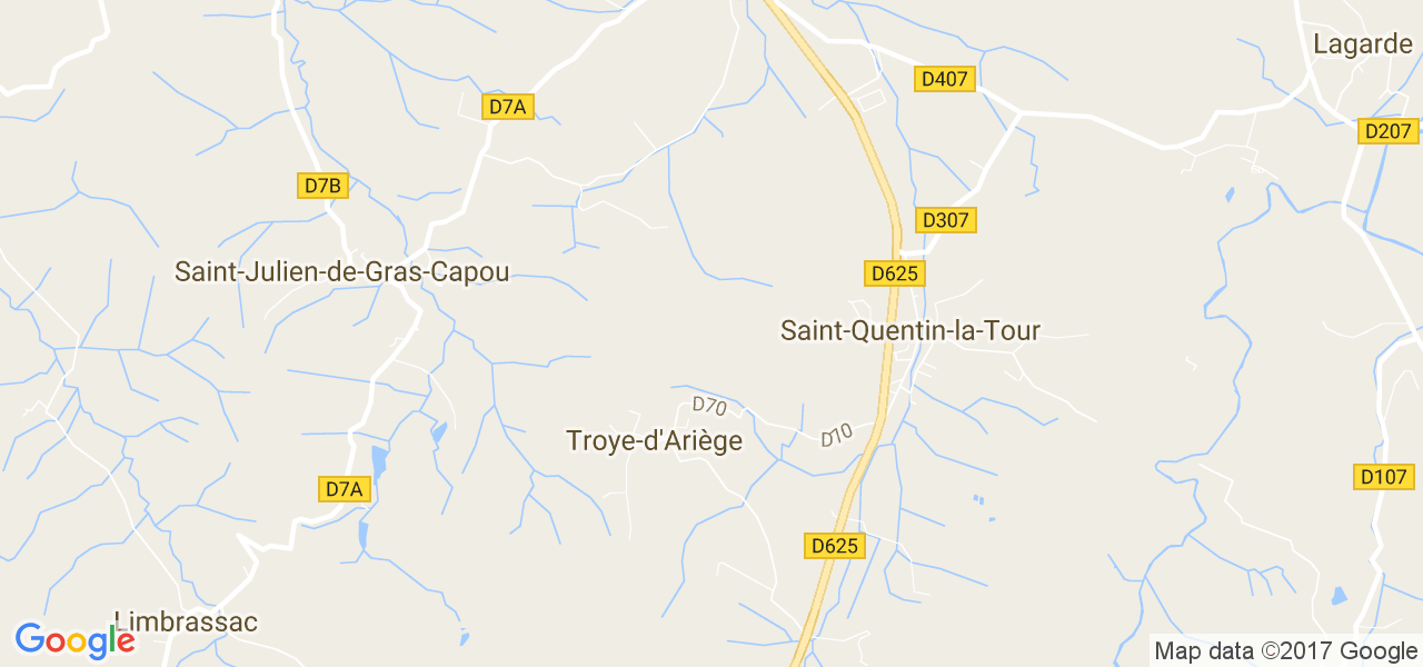 map de la ville de Troye-d'Ariège