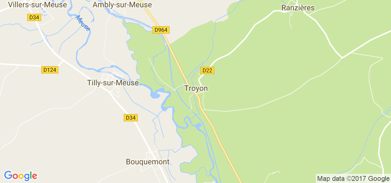 map de la ville de Troyon