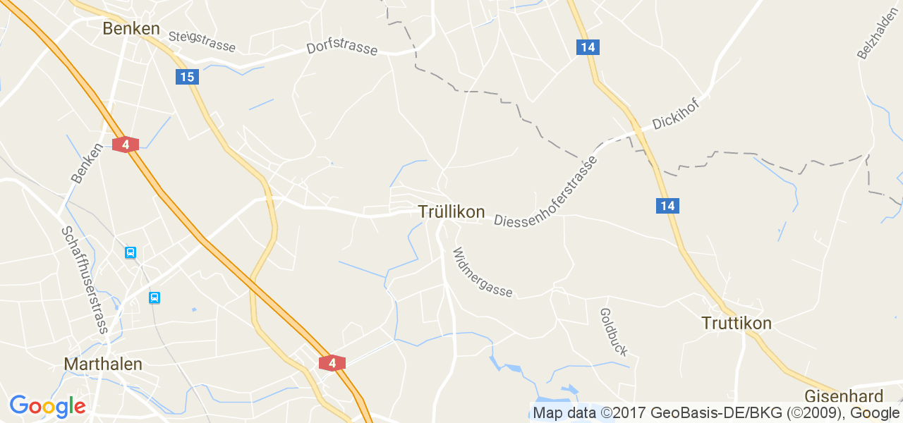 map de la ville de Trüllikon