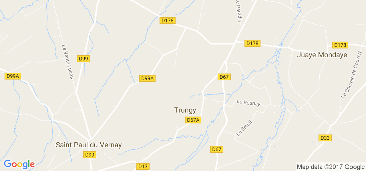 map de la ville de Trungy