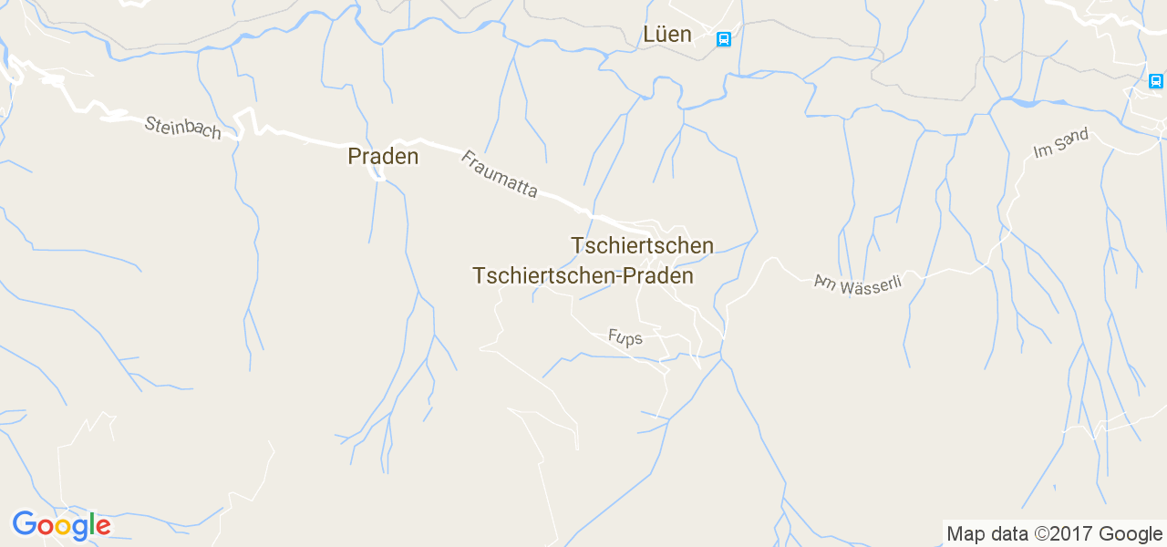 map de la ville de Tschiertschen-Praden