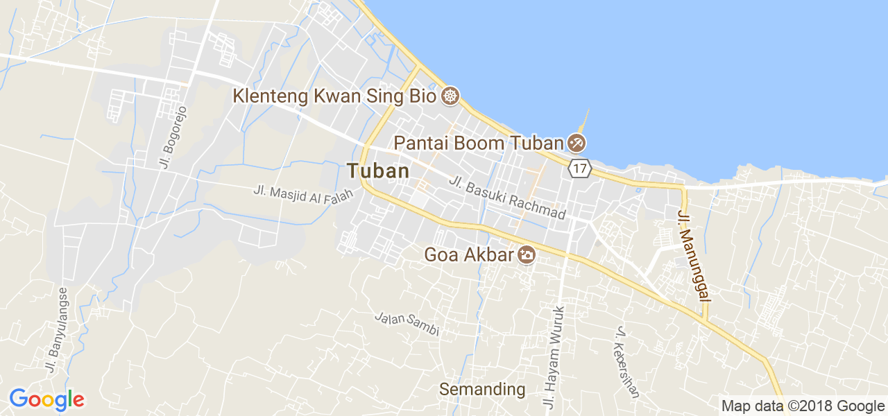 map of the city of Tuban