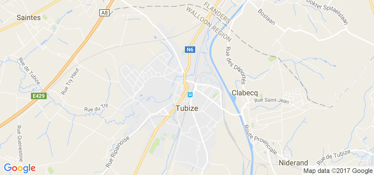 map de la ville de Tubize