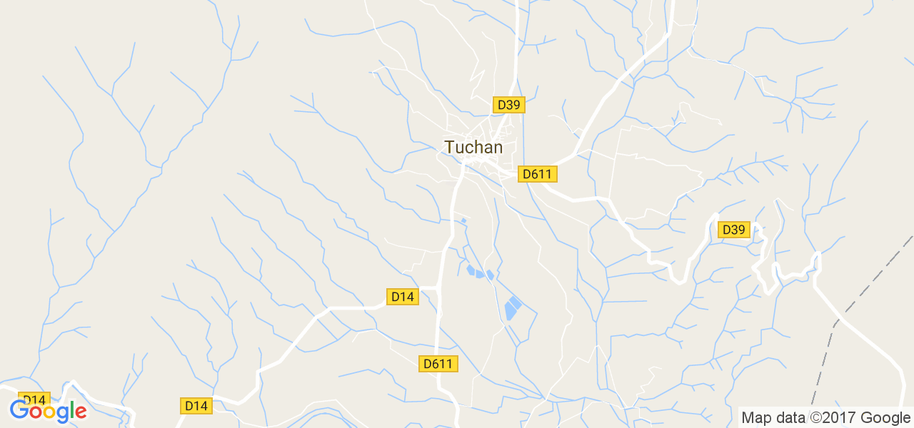 map de la ville de Tuchan