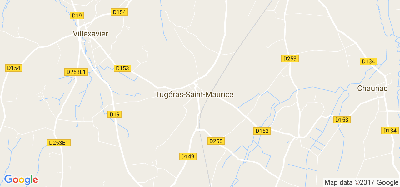 map de la ville de Tugéras-Saint-Maurice