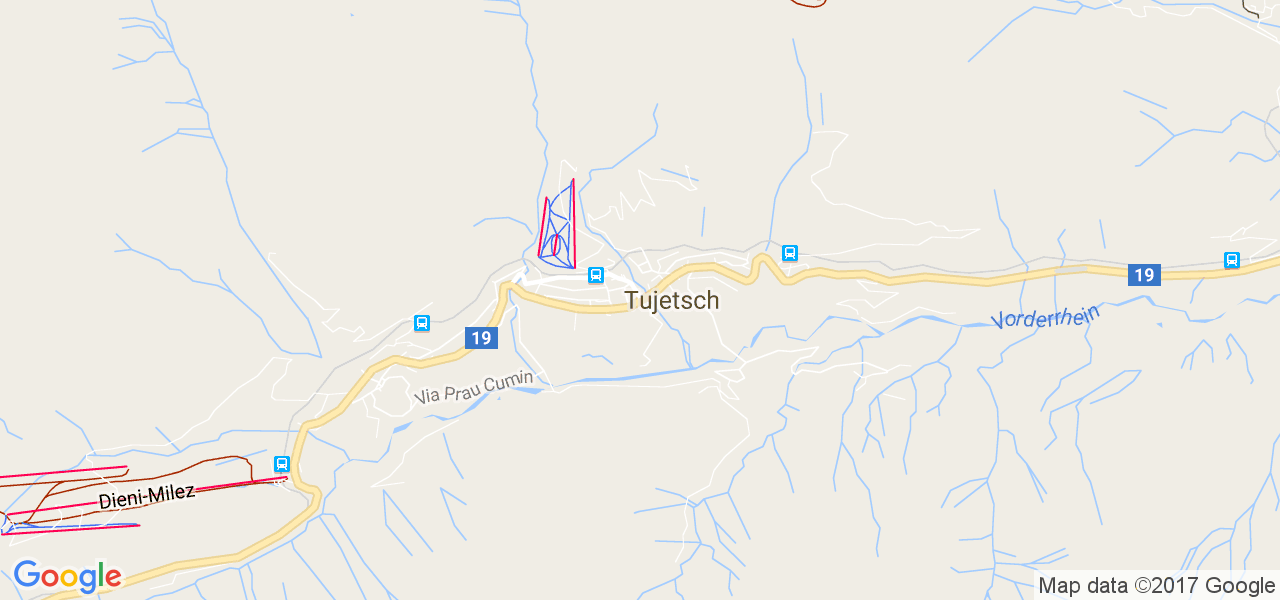 map de la ville de Tujetsch