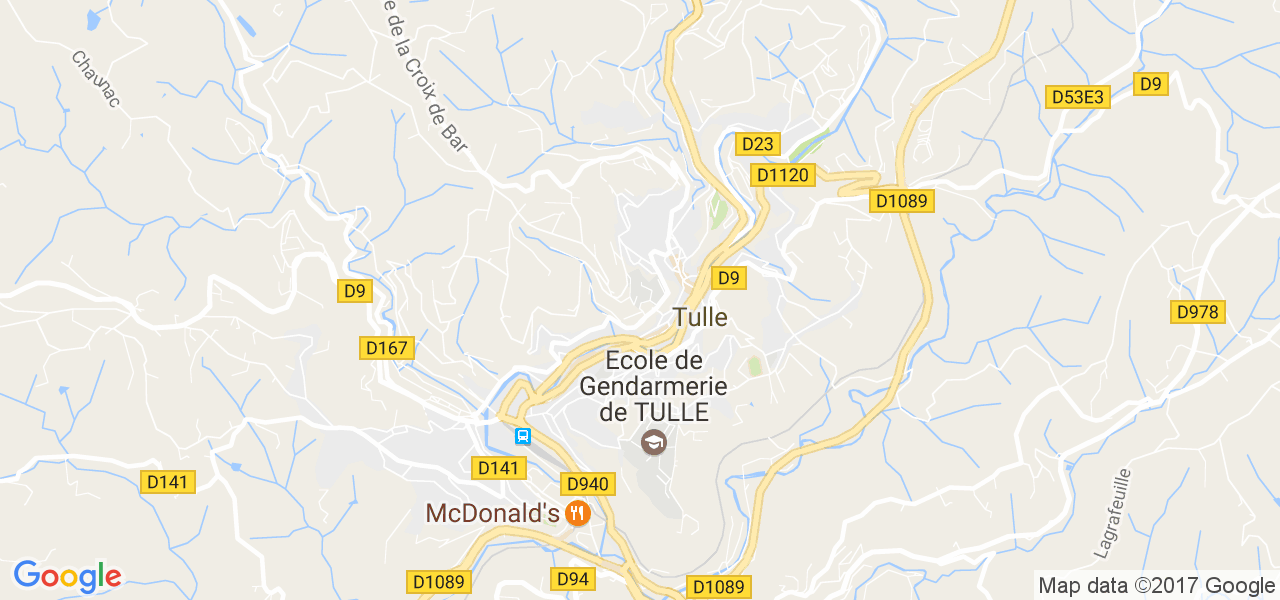 map de la ville de Tulle