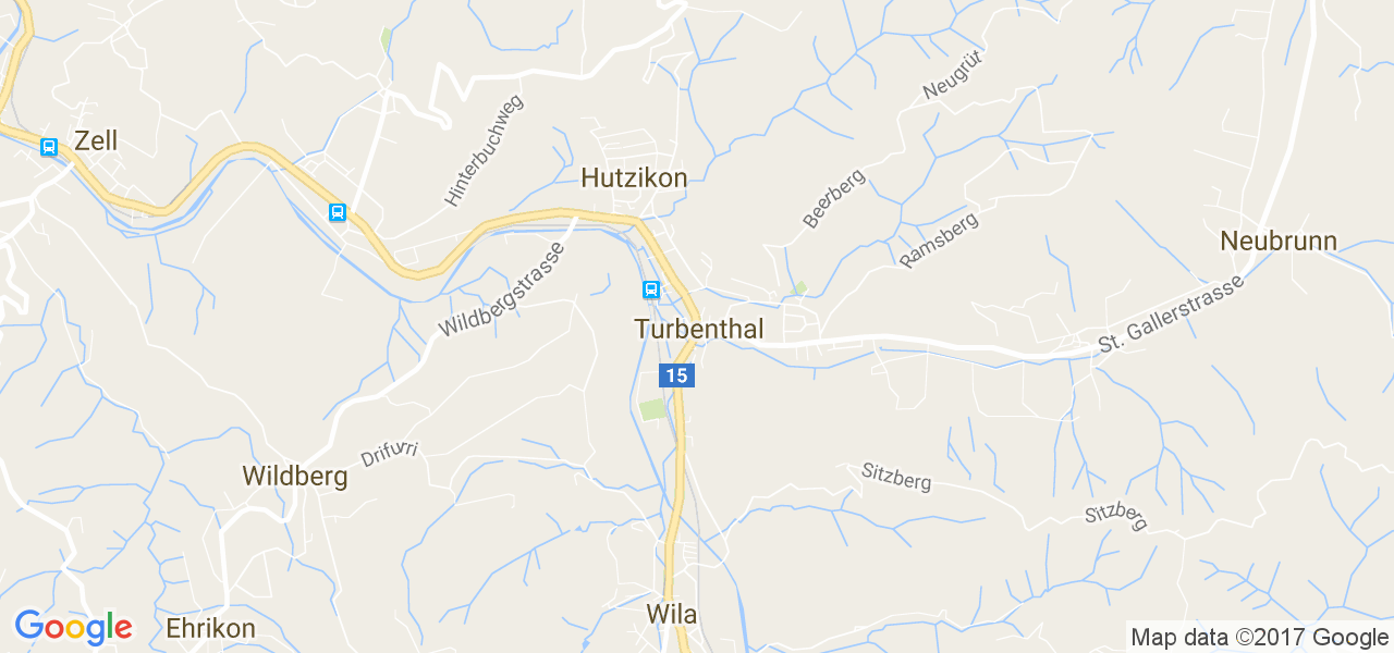 map de la ville de Turbenthal