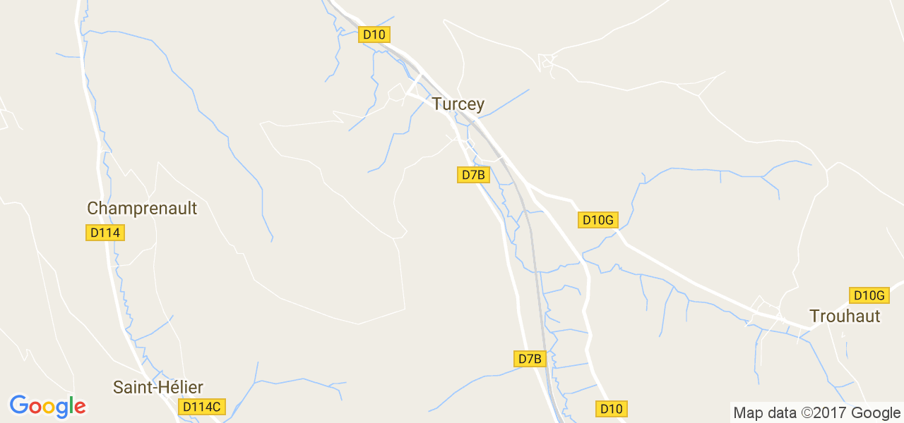 map de la ville de Turcey