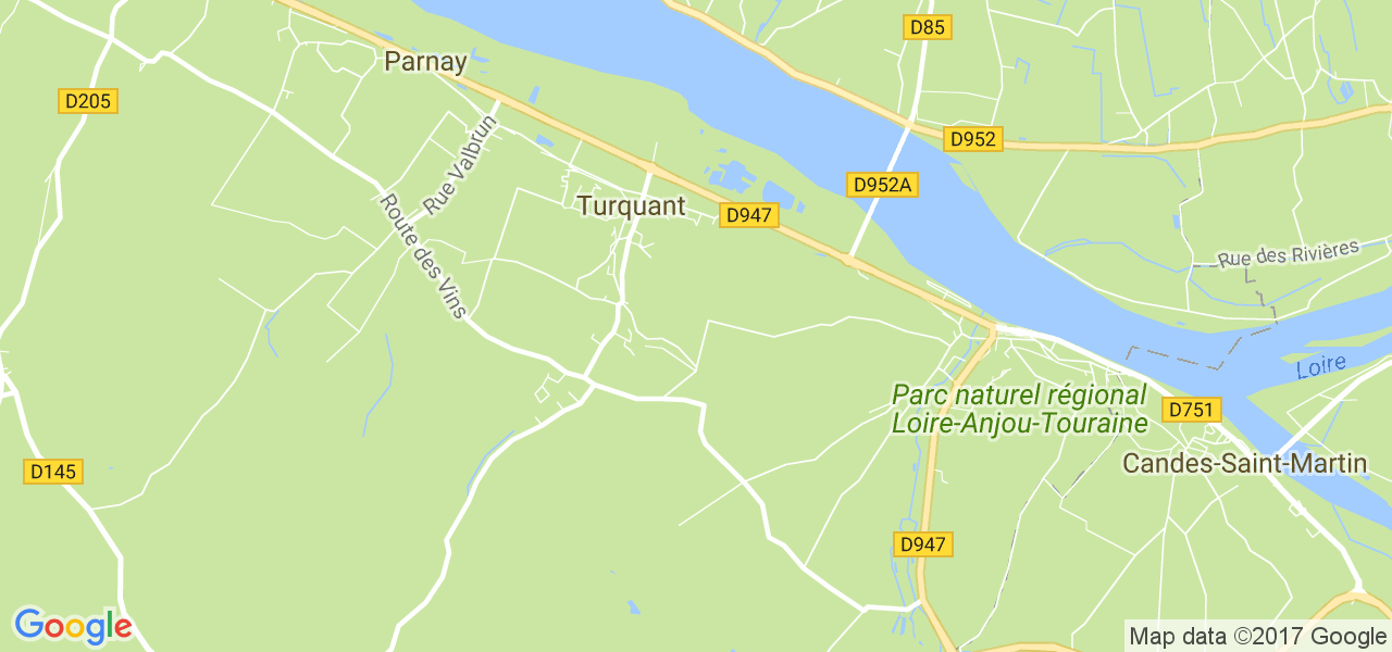 map de la ville de Turquant