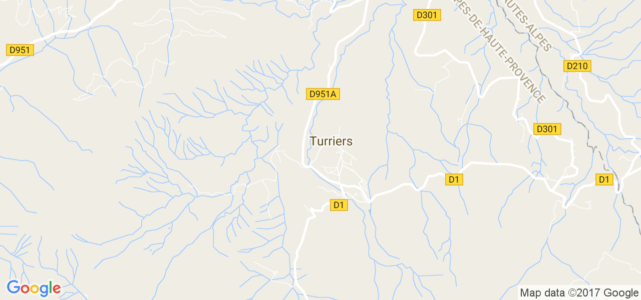 map de la ville de Turriers