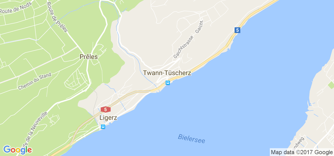 map de la ville de Twann-Tüscherz