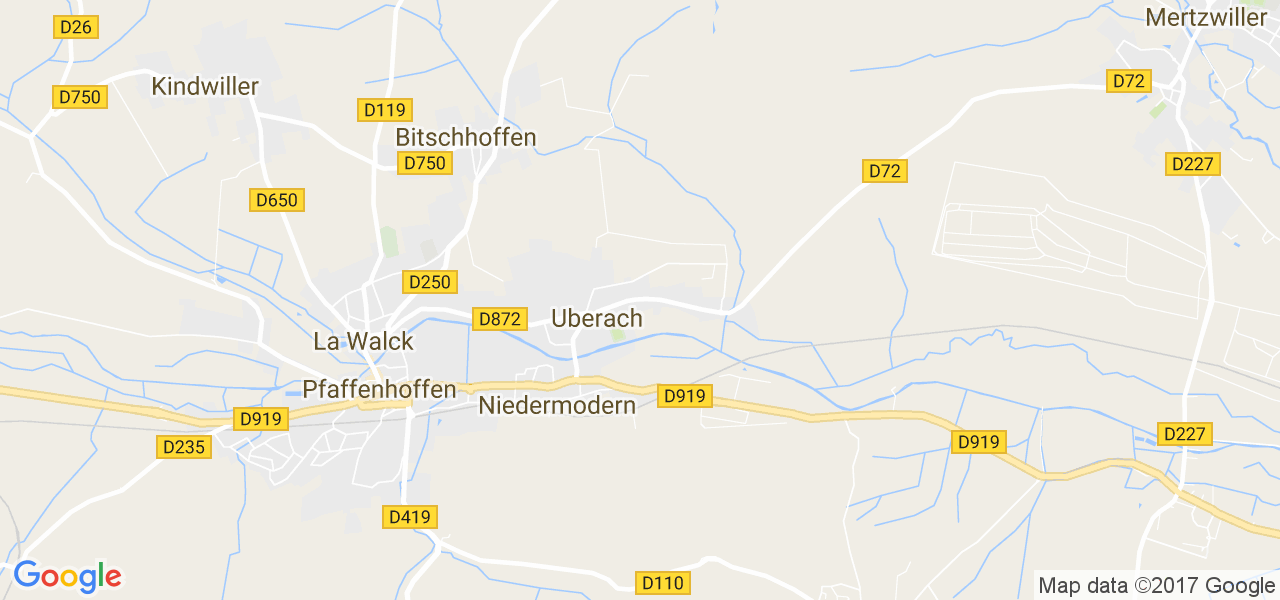 map de la ville de Uberach